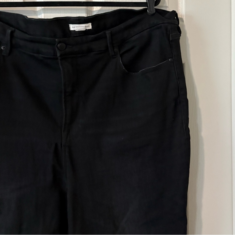 Good American Good Waist Crop Black 216 Raw Hem High Rise Skinny Jeans GWCDV844T - Picture 4 of 8